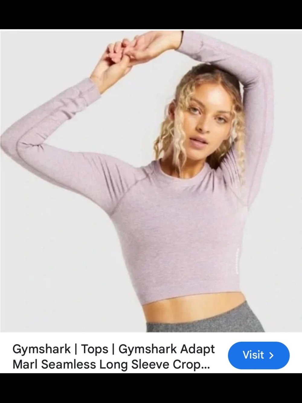 Gymshark Lilac Marl Seamless Long Sleeve Crop Top